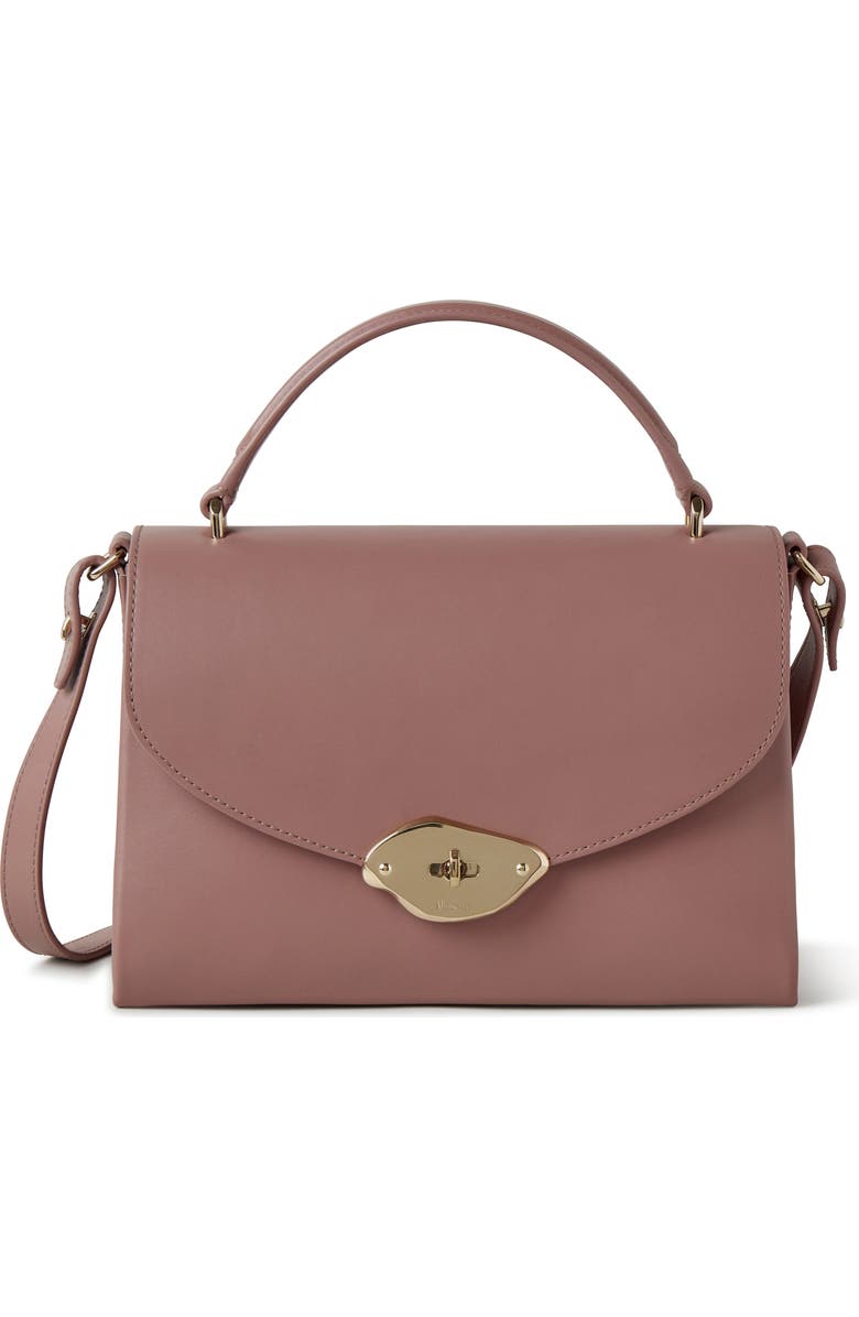 Mulberry Lana High Gloss Leather Top Handle Bag, Main, color, Autumn Rose