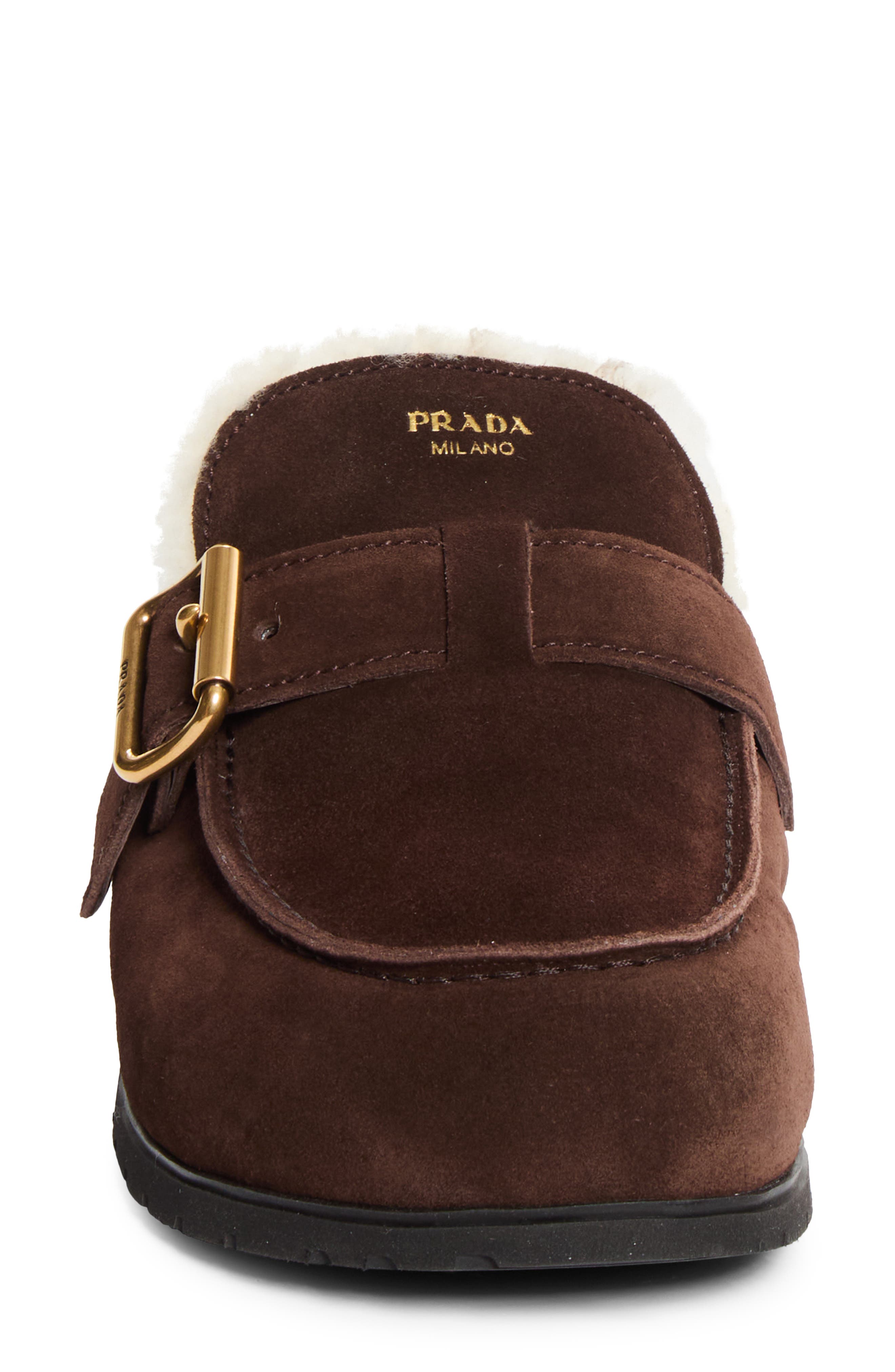 Genuine Shearling Buckle Mule, Alternate, color, MORO