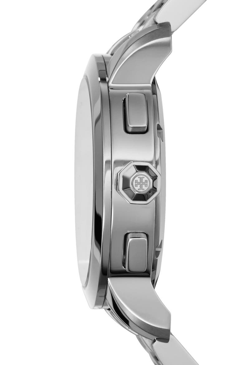 'Tory' Chronograph Bracelet Watch, 37mm, Alternate, color, SILVER