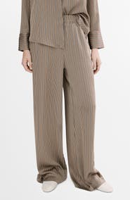 MANGO Stripe Satin Pants