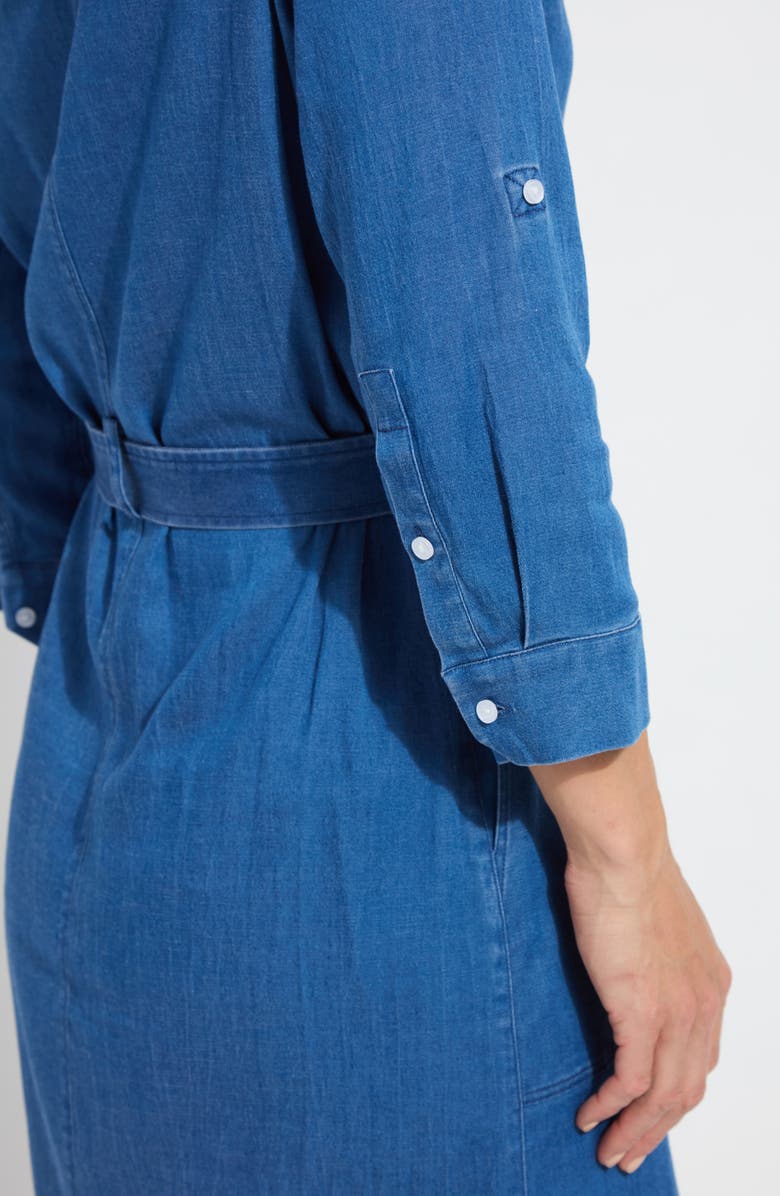 Lysse Delphine Chambray Shirtdress, Alternate, color, Midwash