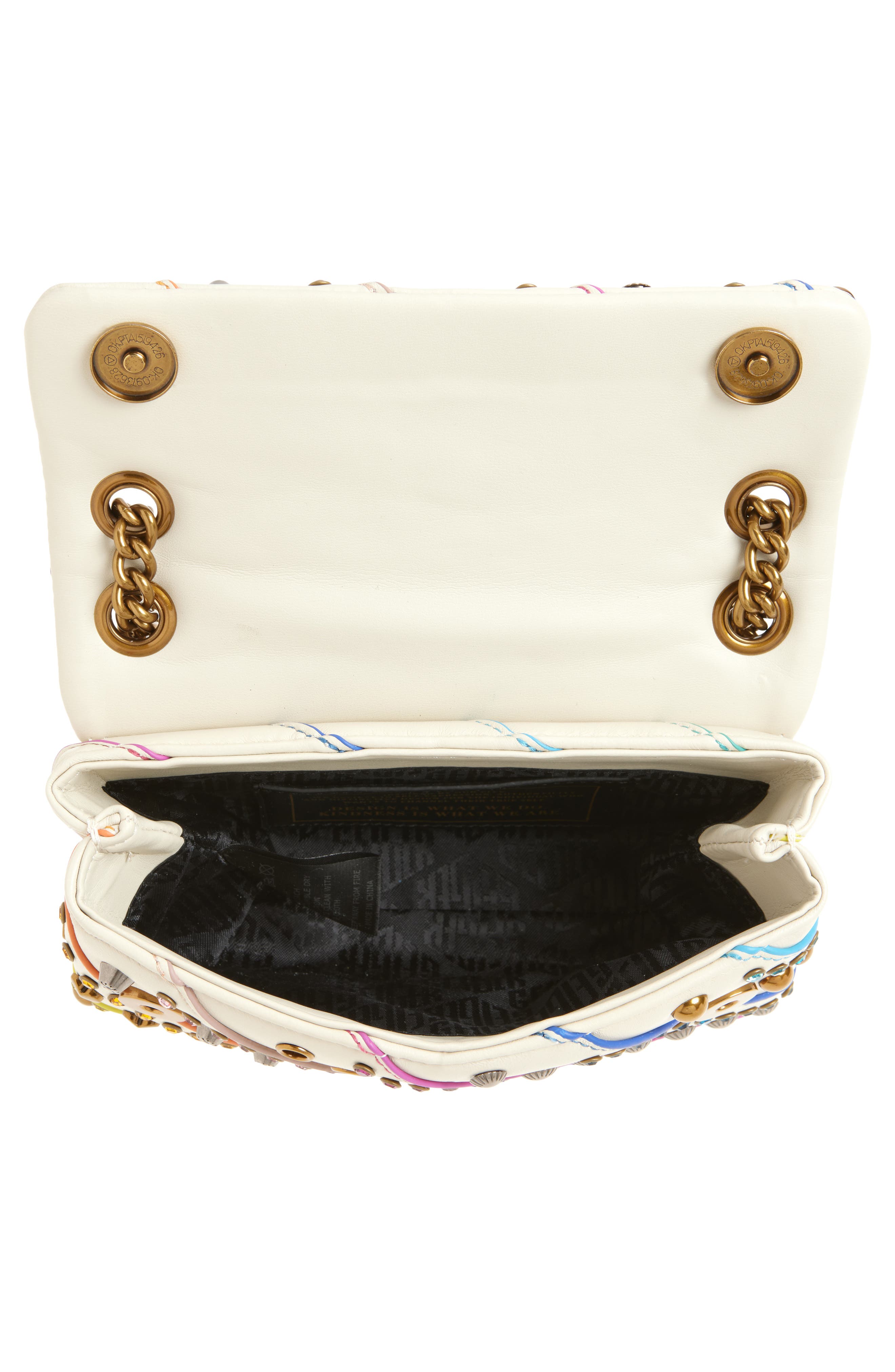 Kurt Geiger London Mini Kensington Leather Convertible Shoulder Bag, Alternate, color, Bone/Comb