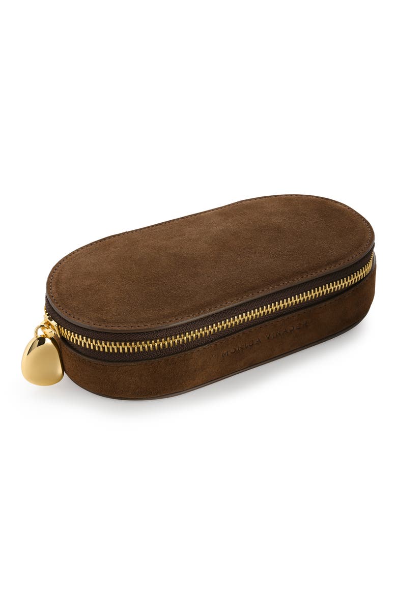 Suede Jewelry Box, Main, color, BROWN