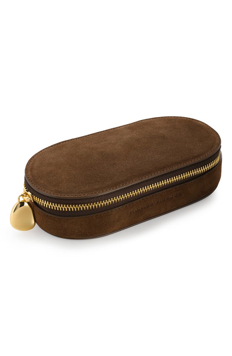 Monica Vinader Suede Jewelry Box, Main, color, Brown