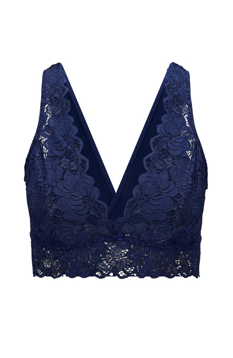 Adore Me Livi Unlined Bralette Bra, Alternate, color, Dark Blue