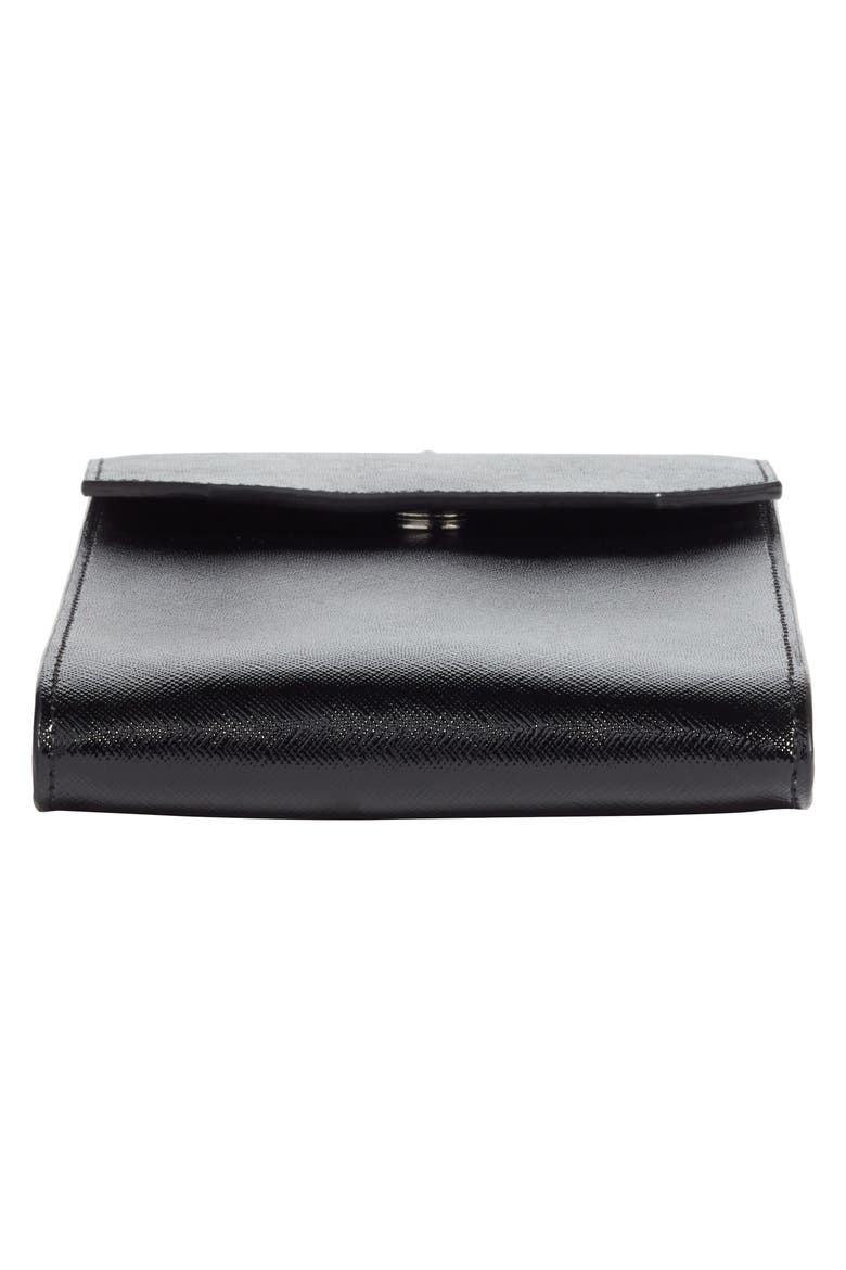 Leather Phone Crossbody Bag, Alternate, color, BLACK