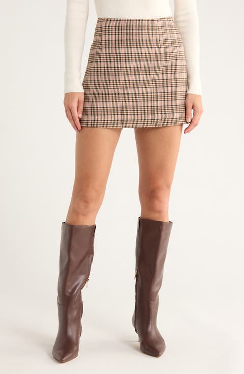 Check Plaid Patch Pocket Miniskirt