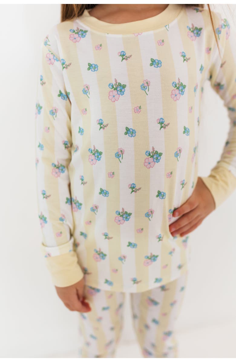 In My Jammers Harper Two Piece Sleepwear Set, Alternate, color, Floral On Yellow Stripes