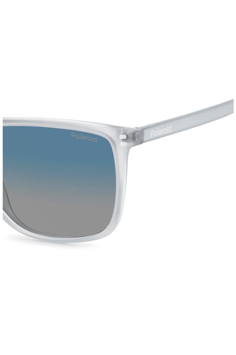 55mm Gradient Polarized Rectangular Sunglasses, Alternate, color, MATTE CRYSTAL/ BLUE SF POLAR