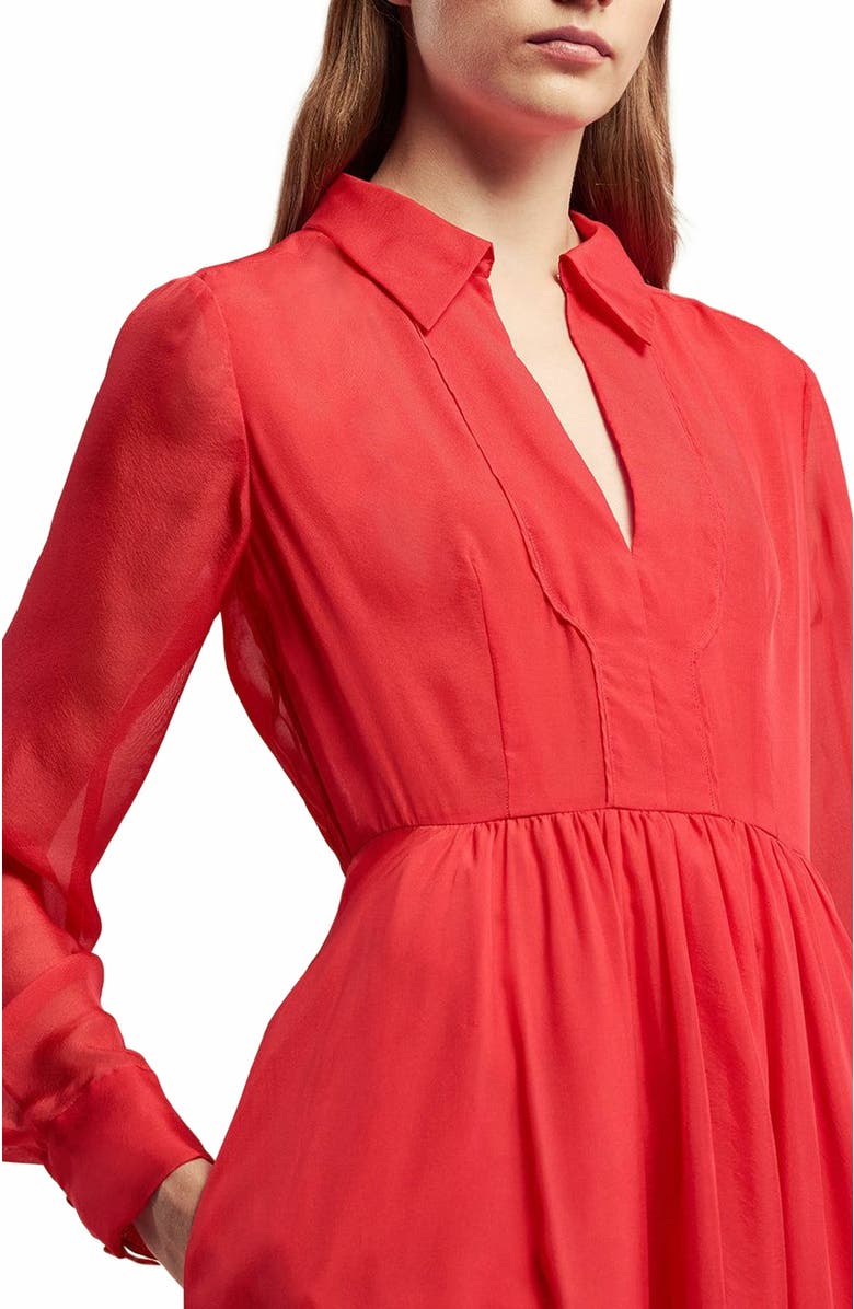 Rebecca Taylor Habanero Chiffon Gown, Alternate, color, Habanero