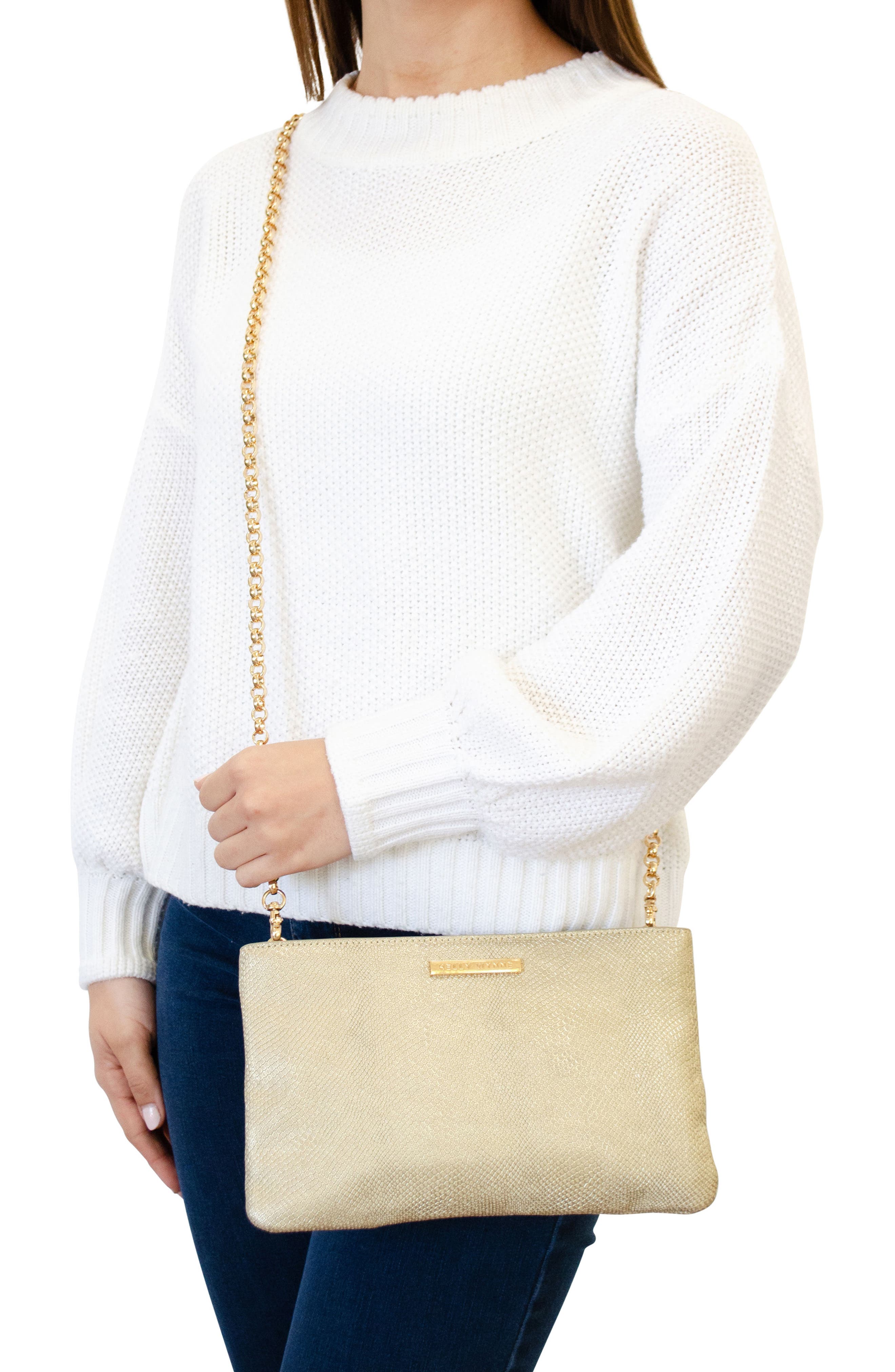 Risky Biz Convertible Leather Wristlet, Alternate, color, ANNIVERSARY GOLD