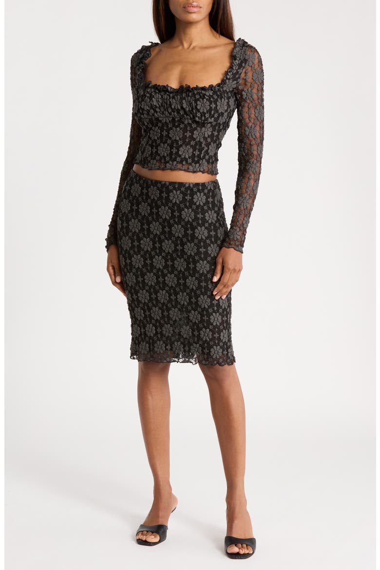 Lucinda Floral Lace 2-Piece Set, Main, color, BLACK COMBO