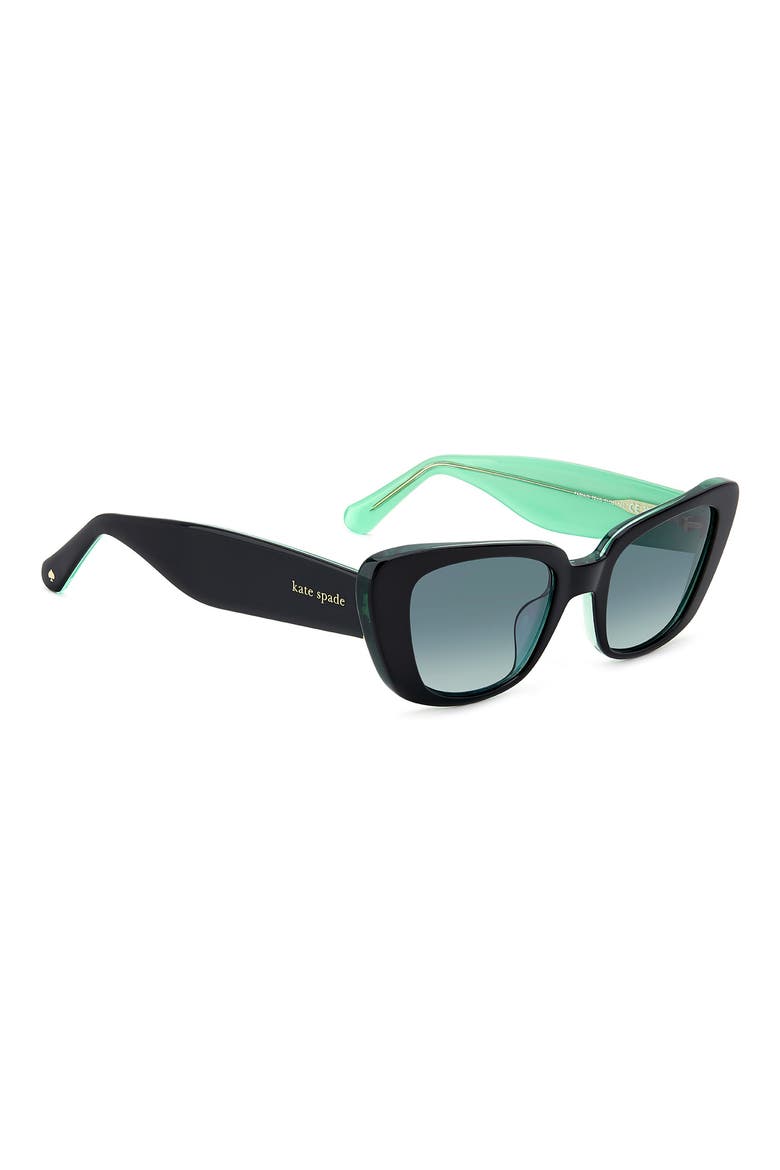 51mm fabia cat eye sunglasses, Alternate, color, BLACK GREEN