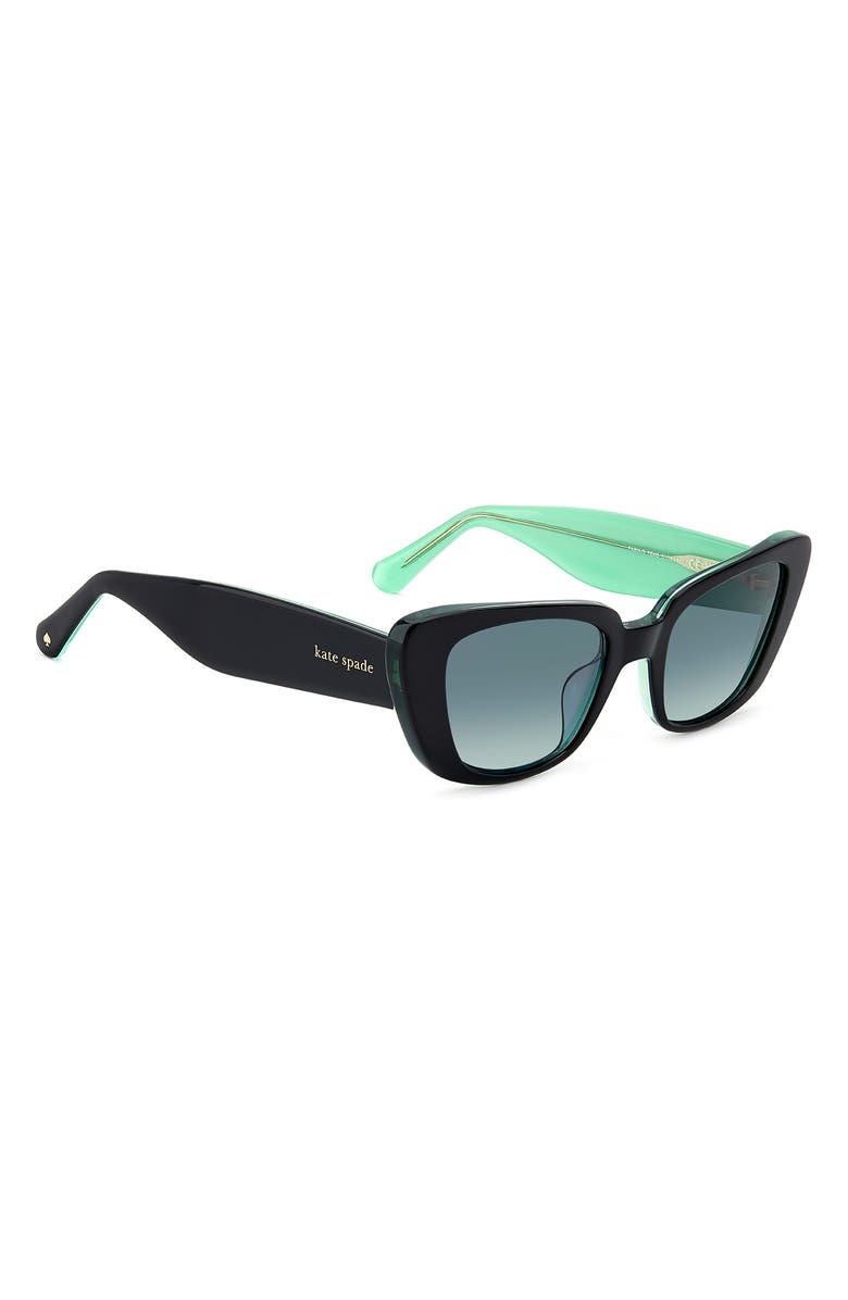 Kate Spade 51mm fabia cat eye sunglasses, Alternate, color, Black Green