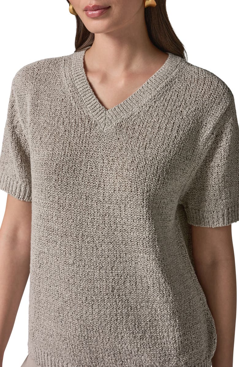 Donna Karan New York Cotton Blend V-Neck Sweater, Alternate, color,