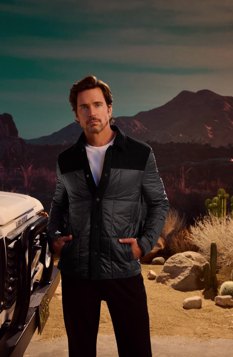 Mackage Henrick Mixed Media Insulated Water Resistant Shirt Jacket, Alternate, color, Black