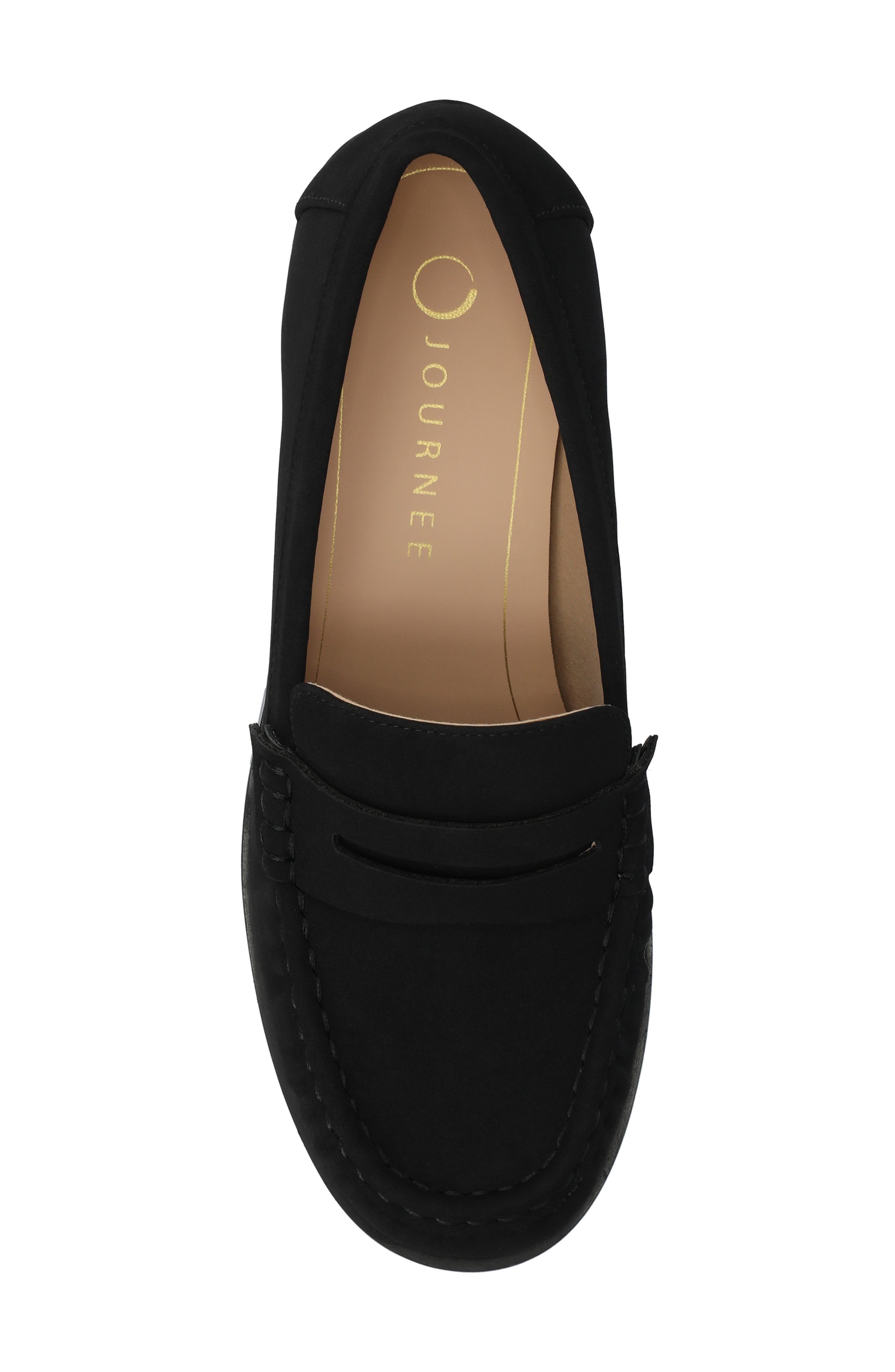Journee Collection Danna Ruched Loafer, Alternate, color, Black
