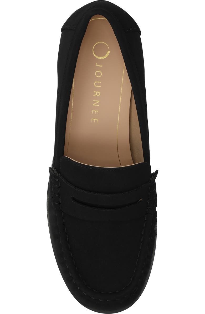 Journee Collection Danna Ruched Loafer, Alternate, color, Black