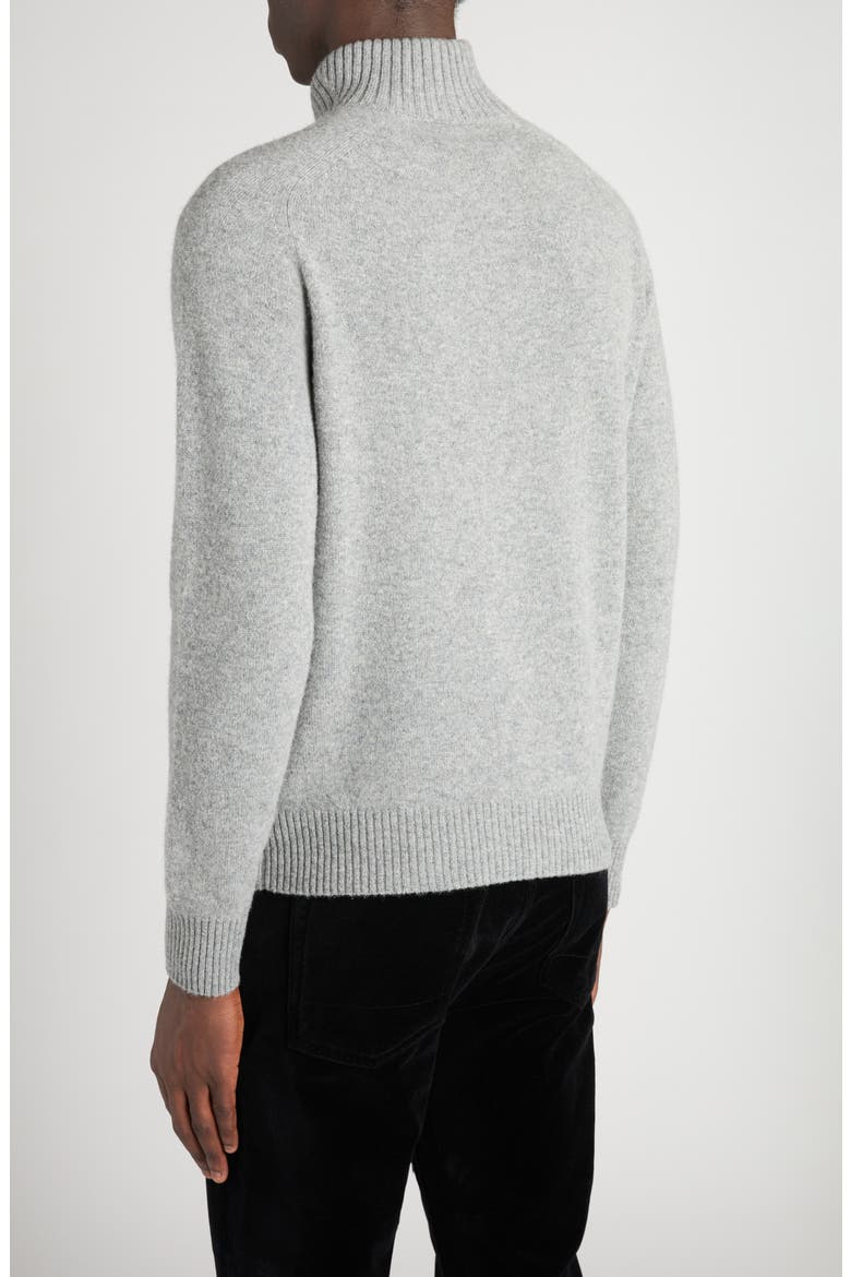 Lambswool & Cashmere Half Zip Sweater, Alternate, color, GREY MELANGE