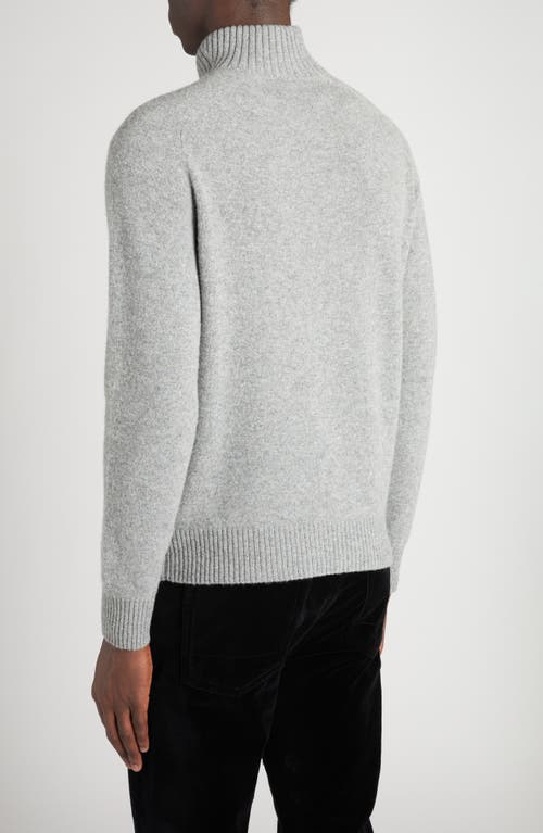 Tom Ford Lambswool & Cashmere Half Zip Sweater In Gray