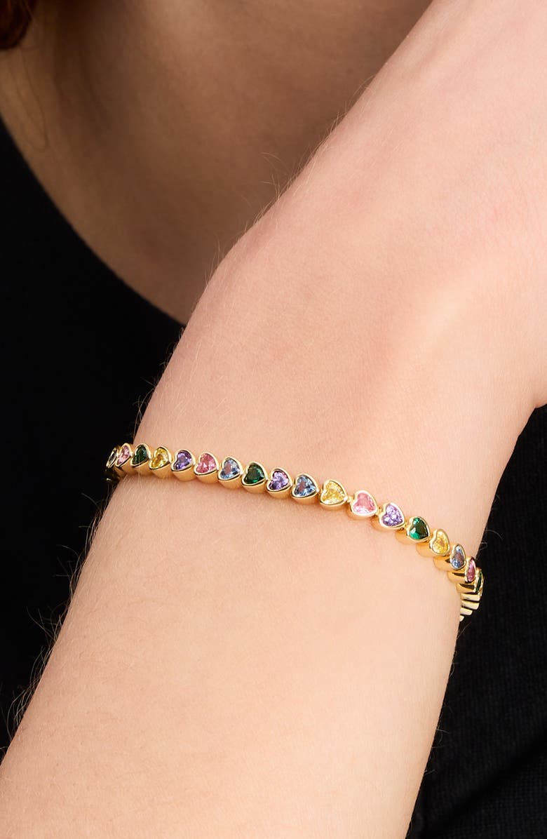 Kate Spade New York sweetheart delicate cubic zirconia tennis bracelet, Alternate, color, 