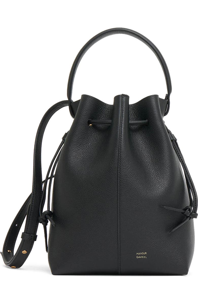 Mansur Gavriel Dea Leather Bucket Bag, Main, color, Black