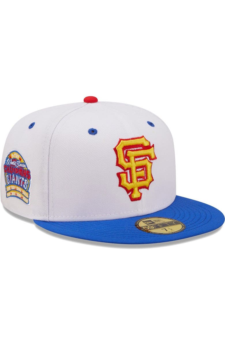New Era Men's New Era White/Royal San Francisco Giants 8-Time World Series Champions Cherry Lolli 59FIFTY Fitted Hat, Main, color,