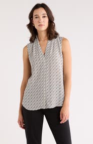 NORDSTROM RACK V-Neck Sleeveless Woven Shell Top