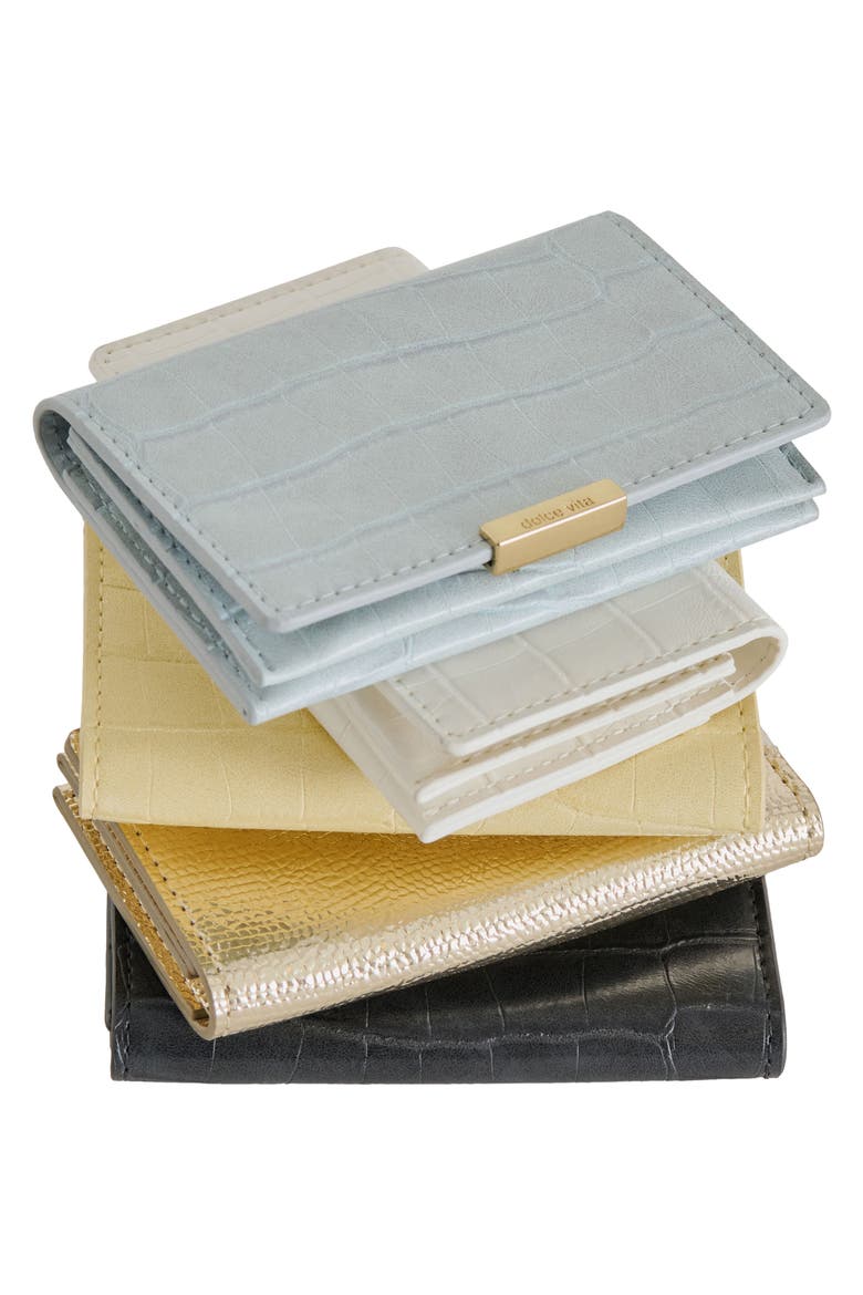 Mini Me Faux Leather Wallet, Alternate, color, GREY