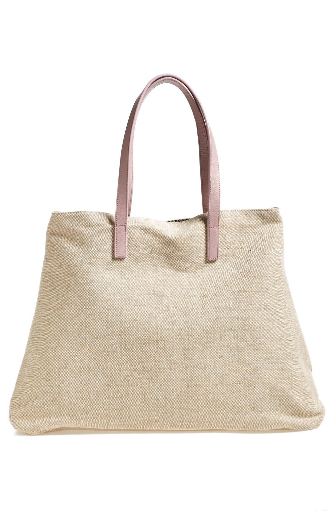 Canvas Beach Tote, Alternate, color, SAND MEL