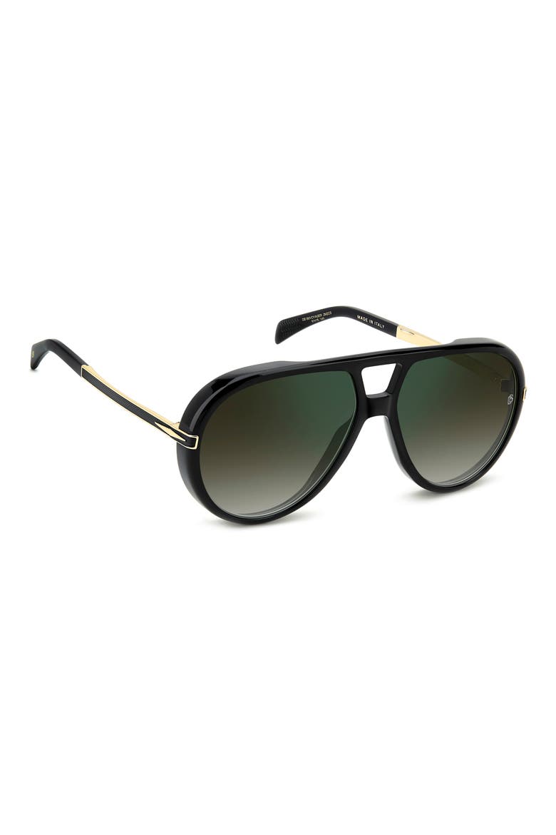 Voyager 61mm Pilot Sunglasses, Alternate, color, BLACK GOLD/ GREEN SF GRN SP