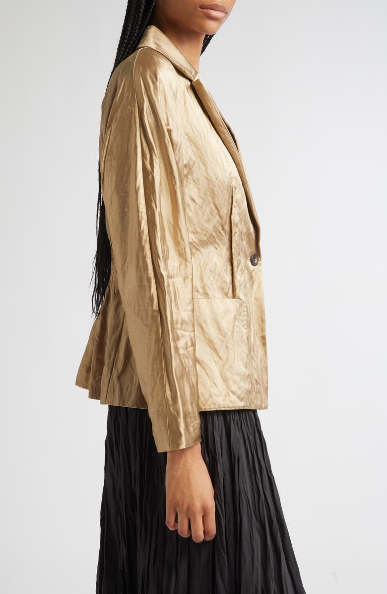 Lafayette 148 New York Pintuck Back Satin Jacket, Alternate, color, Clay