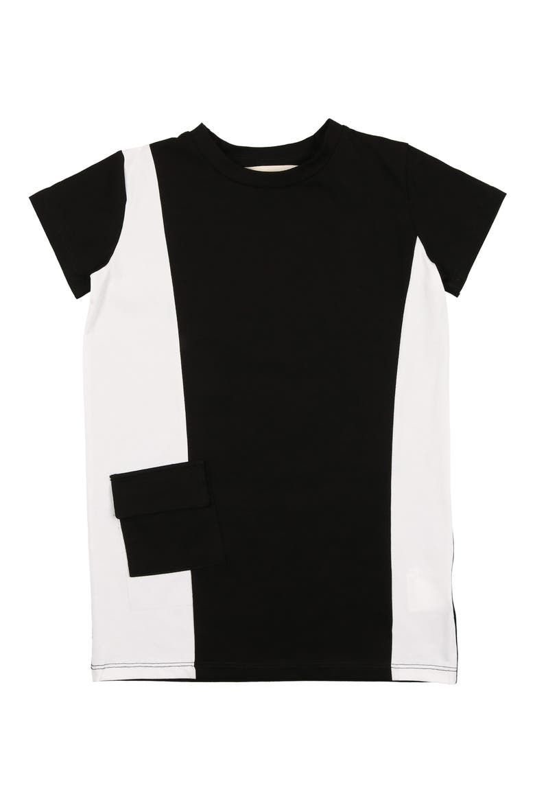 Kids' Colorblock Cotton Blend T-Shirt, Main, color, BLACK/ WHITE