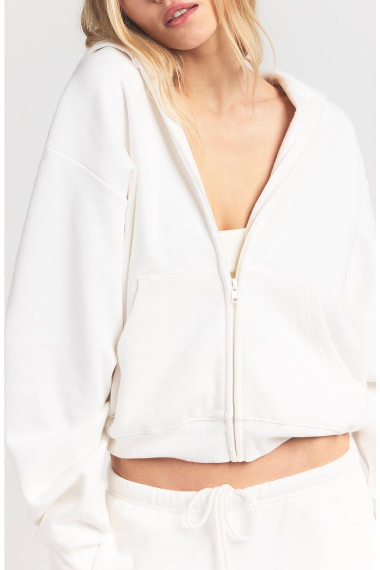 Cotton Fleece Blend Classic Zip-Up Hoodie, Alternate, color, MARBLE