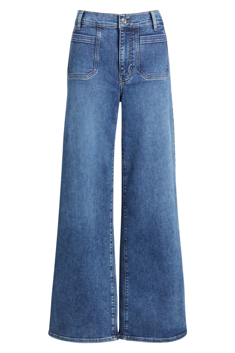 Le Slim Palazzo Patch Pocket High Waist Wide Leg Jeans, Alternate, color, ESTEEM