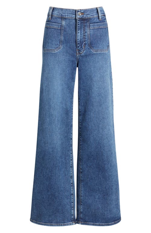 Frame Le Slim Palazzo Patch Pocket High Waist Wide Leg Jeans In Blue