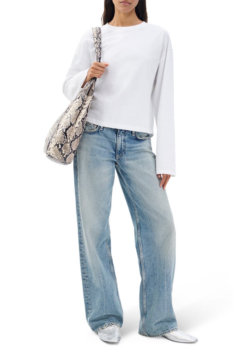 Kelley Boxy Long Sleeve Cotton Jersey T-Shirt, Alternate, color, WHITE
