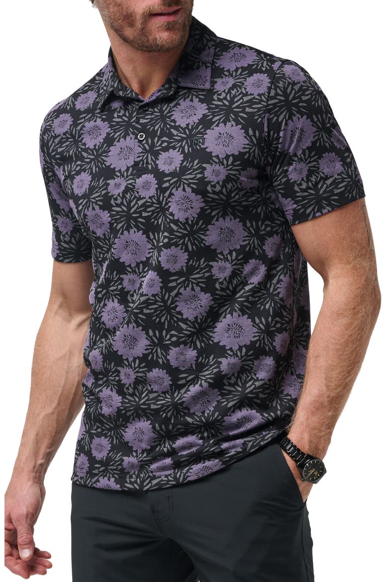 Not Happening Floral Piqué Polo, Alternate, color, BLACK