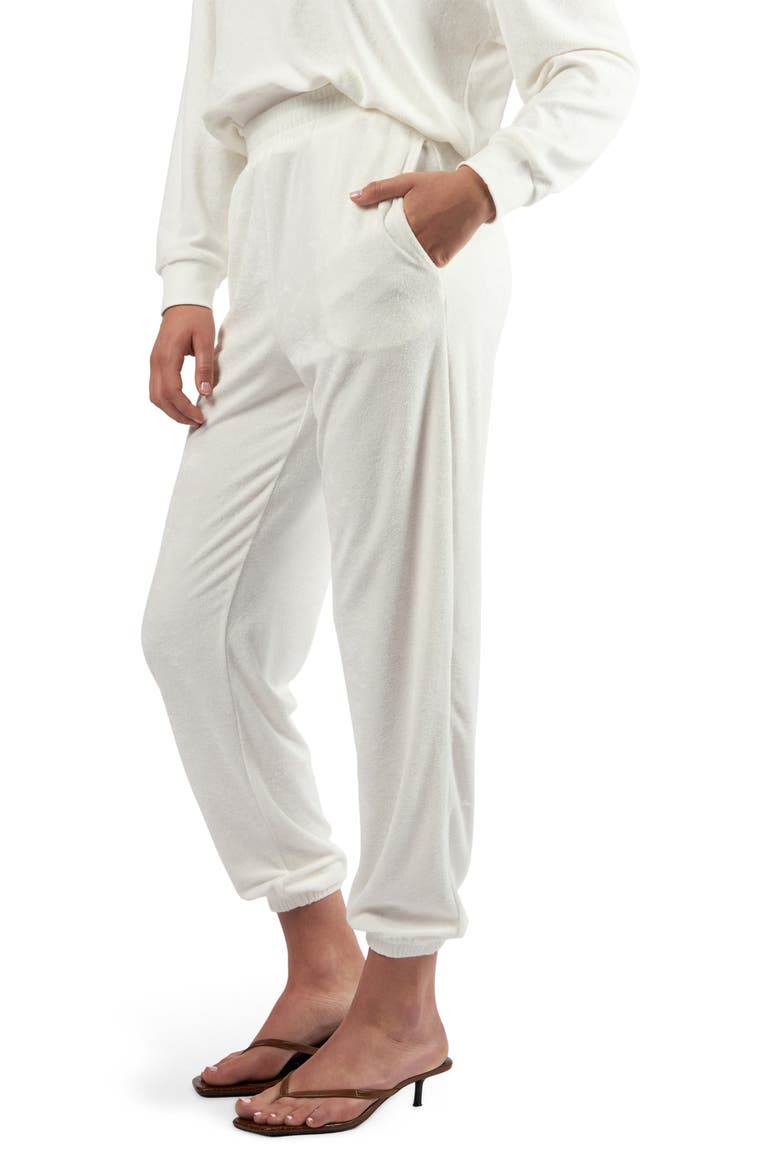 Terry Lounge Pants, Alternate, color, WHITE