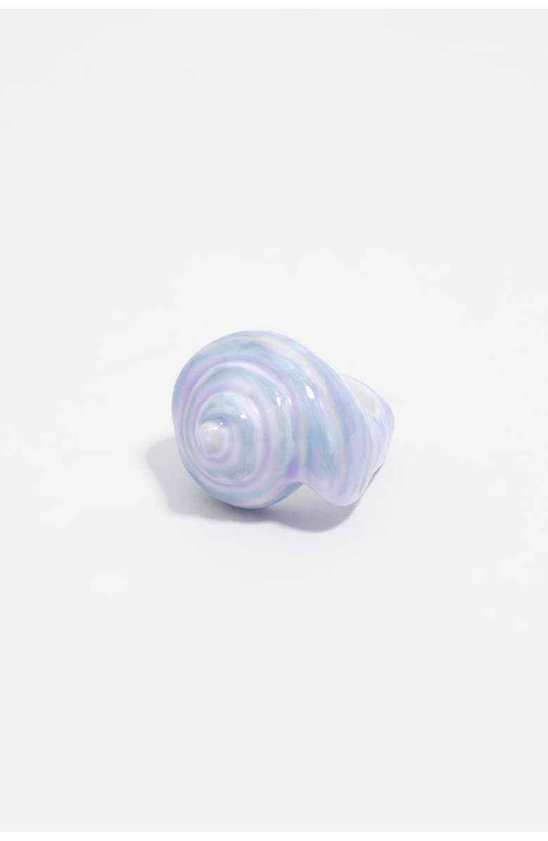 Bimba y Lola Enameled Resin Seashell Ring, Main, color, Blue