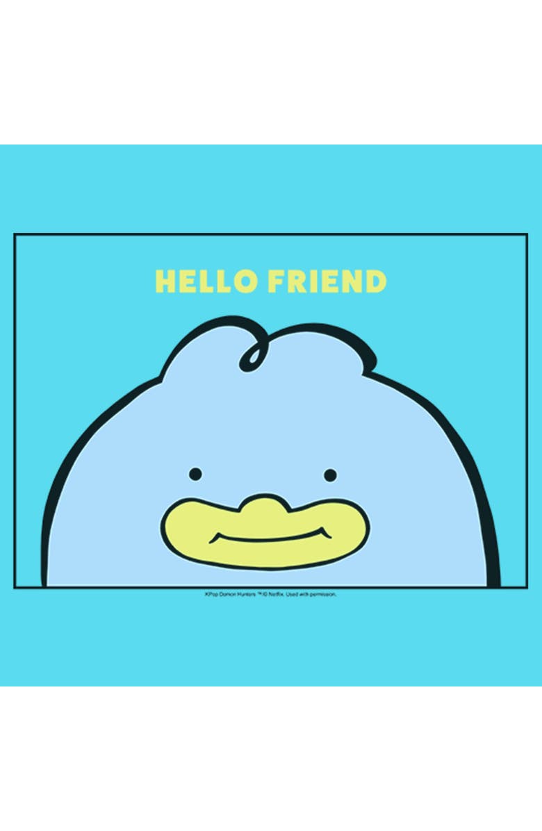 KPop Demon Hunters Girl's KPop Demon Hunters Hello Friend Duck Card  Graphic T-Shirt, Alternate, color, Blue