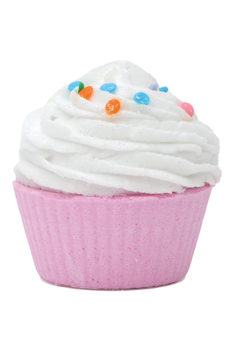 Cupcake Bath Bomb for Kids, Main, color, WHITE/ STRAWVERRY