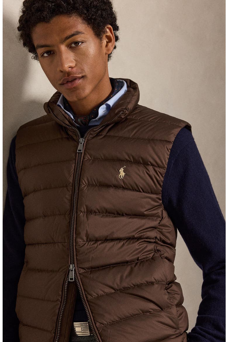 The Colden Water Repellent Packable Down Vest, Alternate, color, NUTMEG BRWN