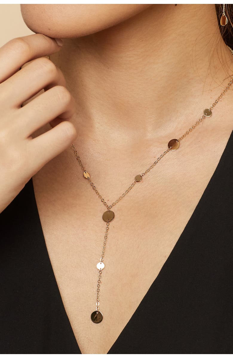 Oradina 14K Yellow Gold Manhattan Lariat Station Necklace, Alternate, color, Yellow Gold