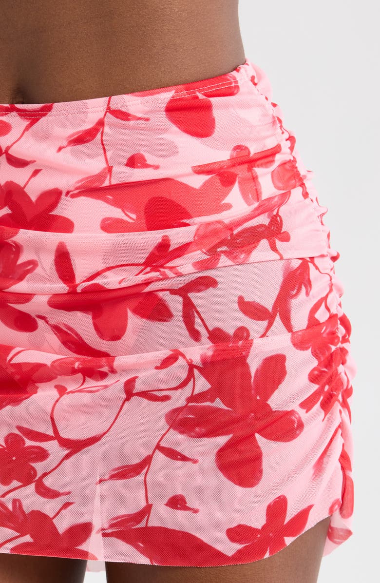 Hutch Tawnie Skirted Bikini Bottoms, Alternate, color, Lipstick Optimistic Floral