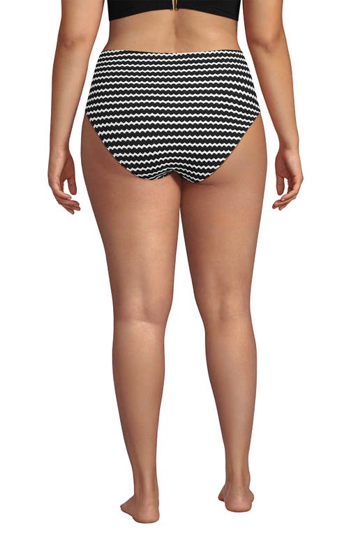 LANDS' END LANDS' END RIBBED SMOOTHING HIGH WAISTED BIKINI BOTTOMS 