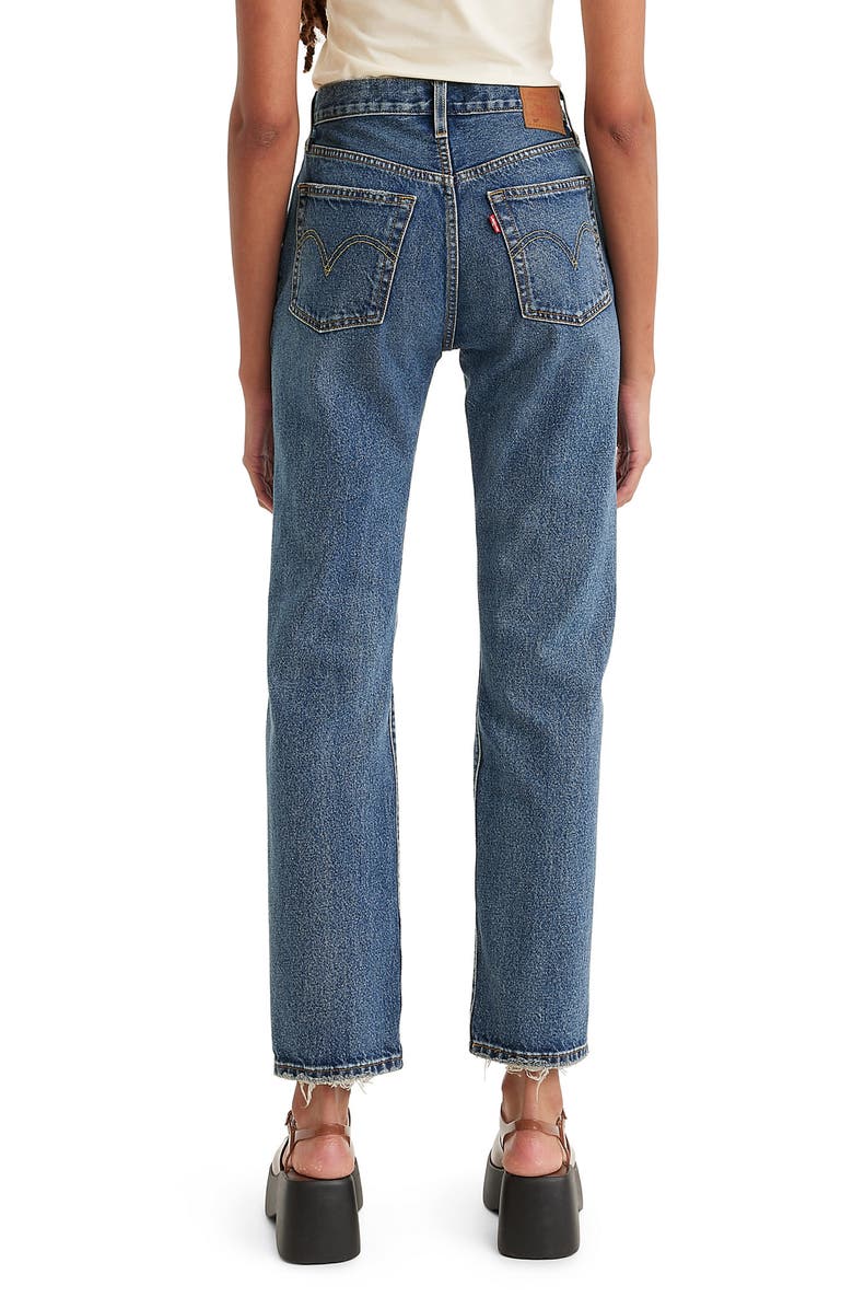 Levi's<sup>®</sup> 501<sup>®</sup> Ripped High Waist Straight Leg Jeans, Alternate, color, 