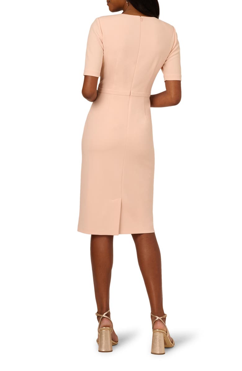 Adrianna Papell Bow Front Sheath Dress, Alternate, color, Blush
