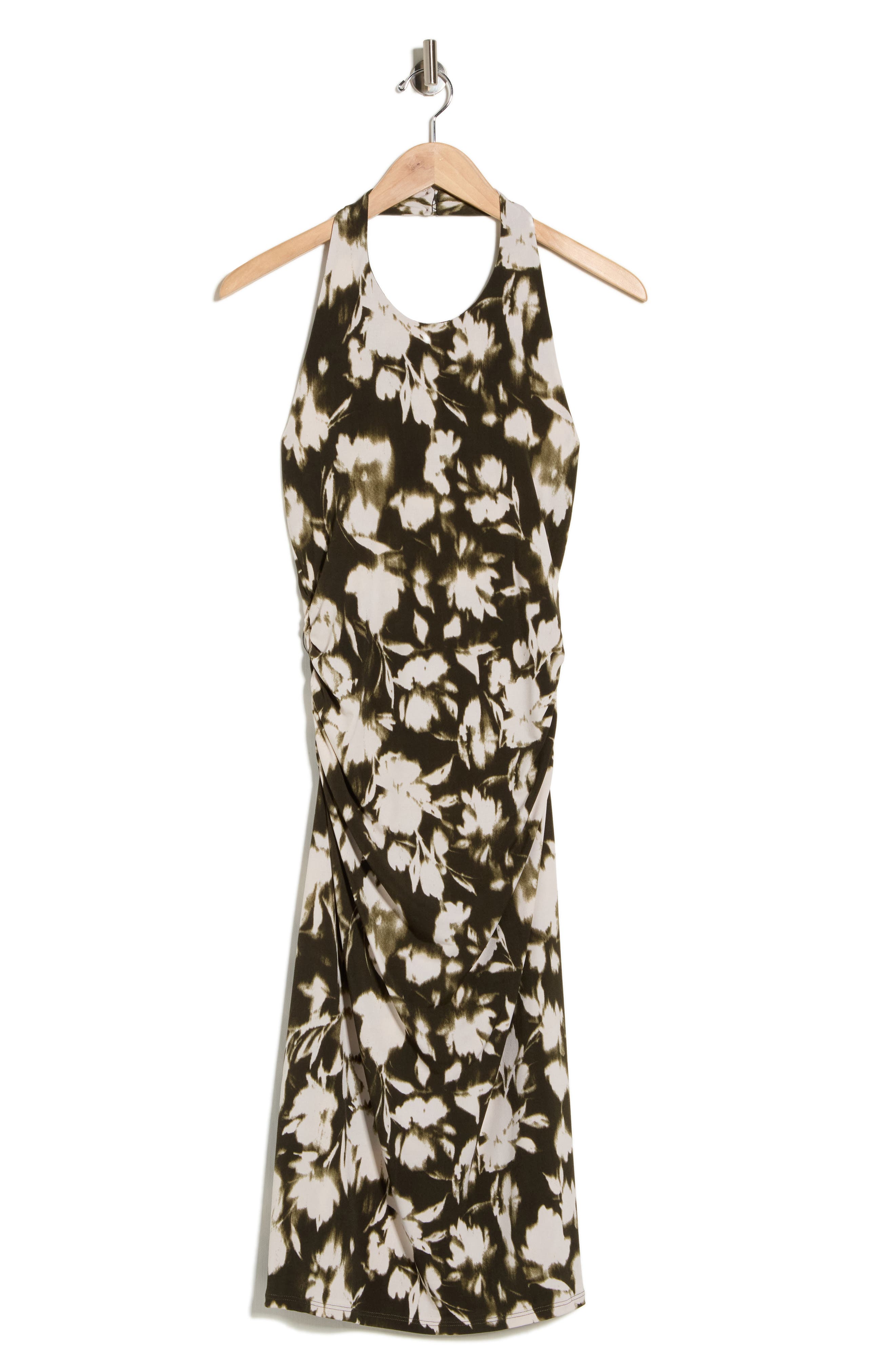 WEST K Ruched Halter Midi Dress