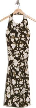 WEST K Ruched Halter Midi Dress